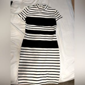 Black and white stripped dress